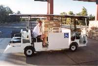 Ron posing.  No, we didn't get to ride in this cart!