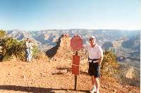 Gene posing with the day-hike stop sign.