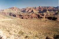 The flat area before the drop into the inner gorge.