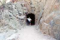 Gene at the tunnel that leads onto the Kaibab Bridge.