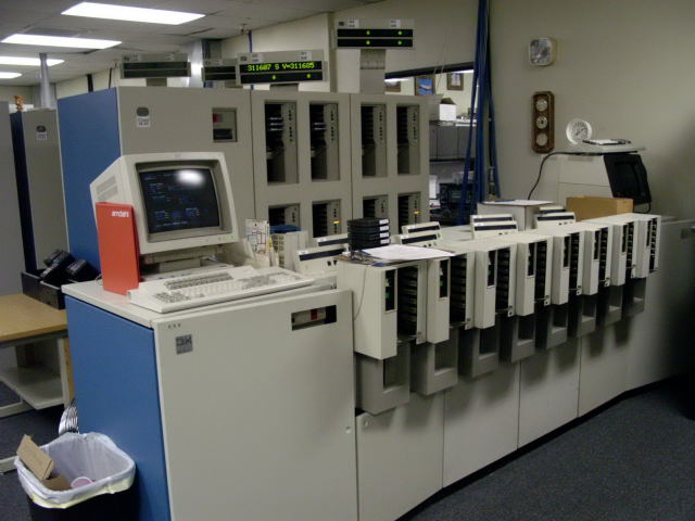 IBM 3480 and 3490 cartridge tape units.