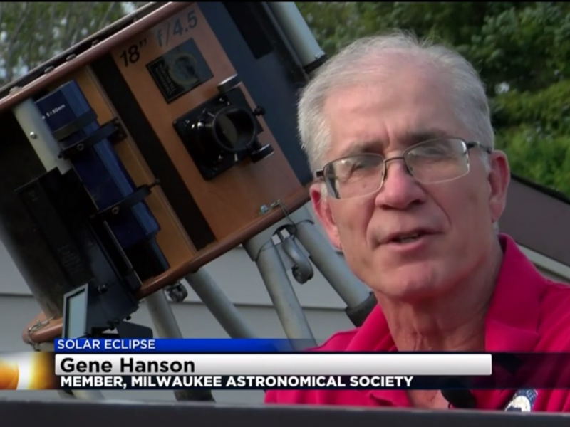 Gene on local television talking about the solar eclipse.