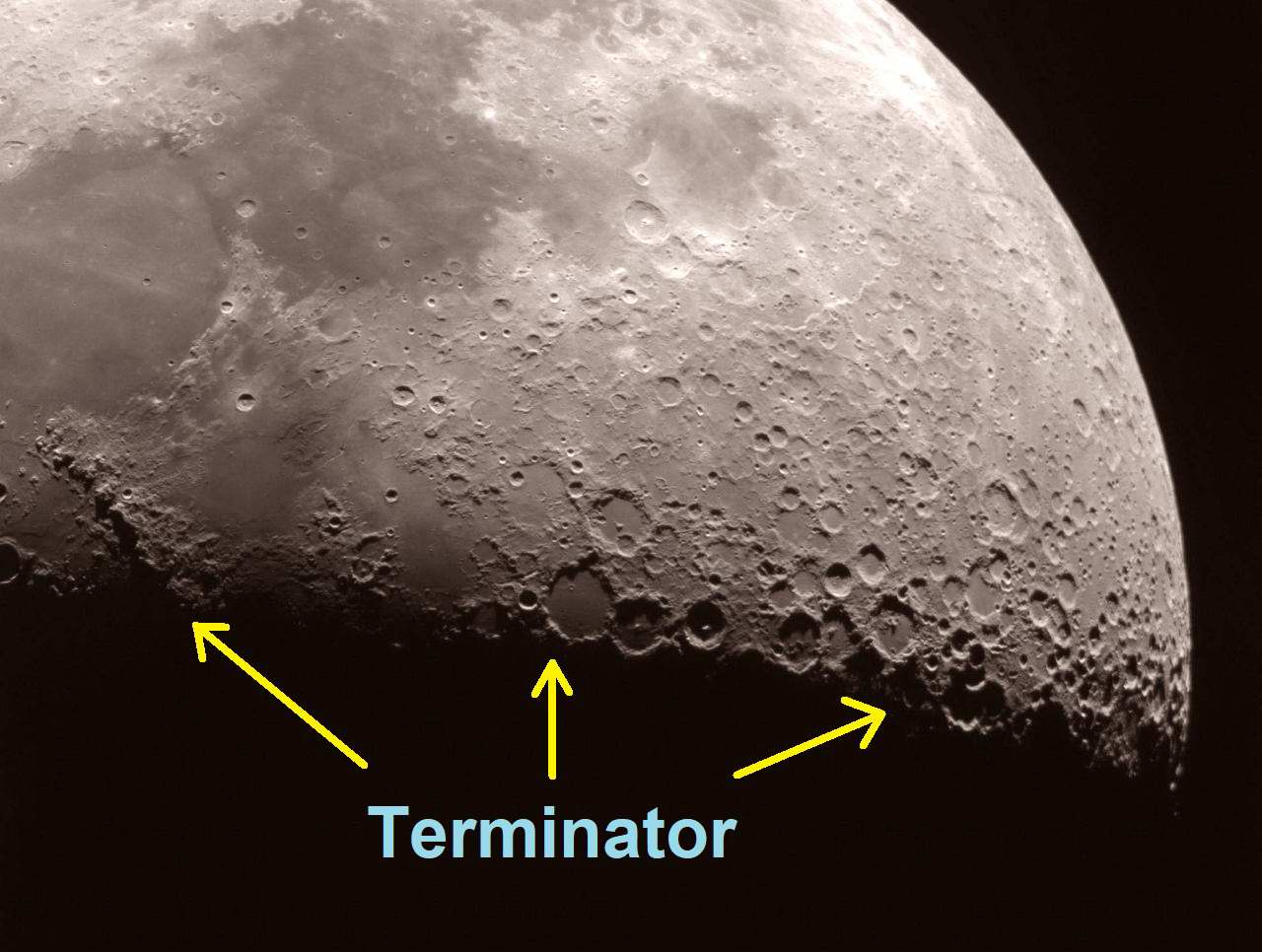 Moon Terminator. Milwaukee Astronomical Society image