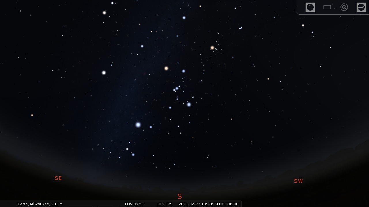 Sky with no labeling - Stellarium