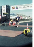 Ron Hendricks crosses the finish line more than 3 miles ahead of me! - No large picture available.
